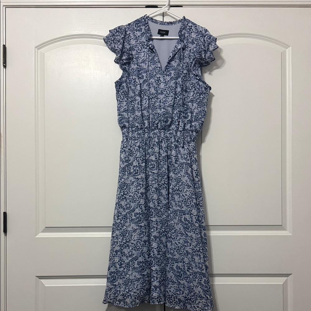 MSK Blue Floral Maxi Dress